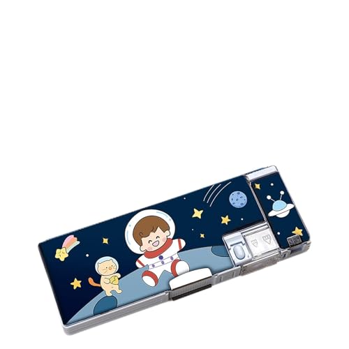 Marhynchus Großer Bleistiftkoffer mit Cartoon -Design, Eingebauter Spitzer, Tragbarer Bleistiftbeutel für Studenten (Dinosaurier) (Raumfahrer) von Marhynchus