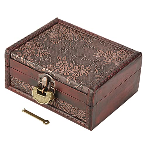 Marhynchus Retro European Style Jewelry Storage Box - Holzschmuck Organizer für Eheringe, Ohrringe und Halskette - Wunderschön Gestaltet mit Kleinem Schloss Elegantes und Langlebigem Gehäuse für von Marhynchus