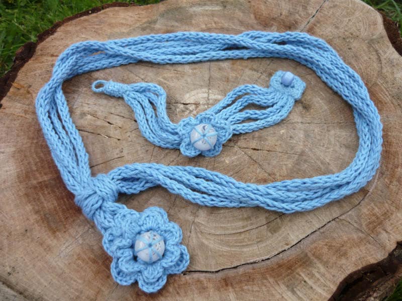 Set Häkelschmuck, Tricotin Schmuck, Gestrickter Schmuck von MariAnnieArt