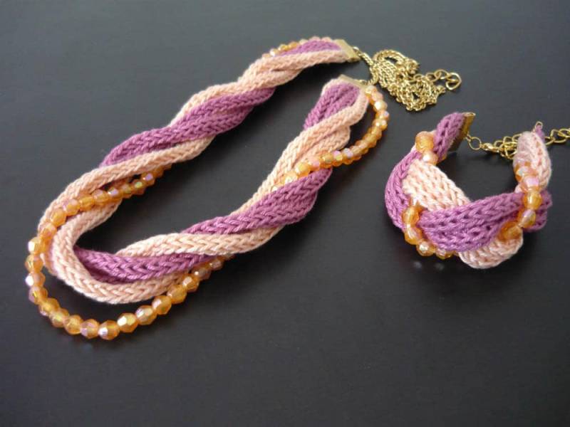 Set Häkelschmuck, Tricotin Schmuck, Gestrickter Schmuck Set Häkelschmuck, Tricotin Schmuck, Gestrickter Schmuck von MariAnnieArt