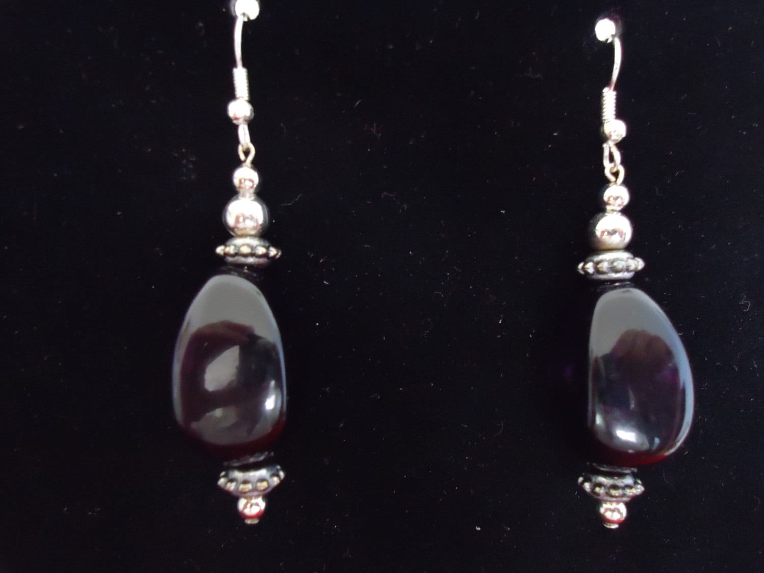 Ovale Acryl Und Silber Ohrringe Metall Schwarz Ovale Acryl Und Silber Ohrringe Metall Schwarz von MariFlorCreations