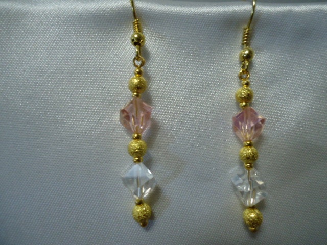 Rosa Und Klar Crystal Ohrhänger Ohrringe Rosa Und Klar Crystal Ohrhänger Ohrringe von MariFlorCreations