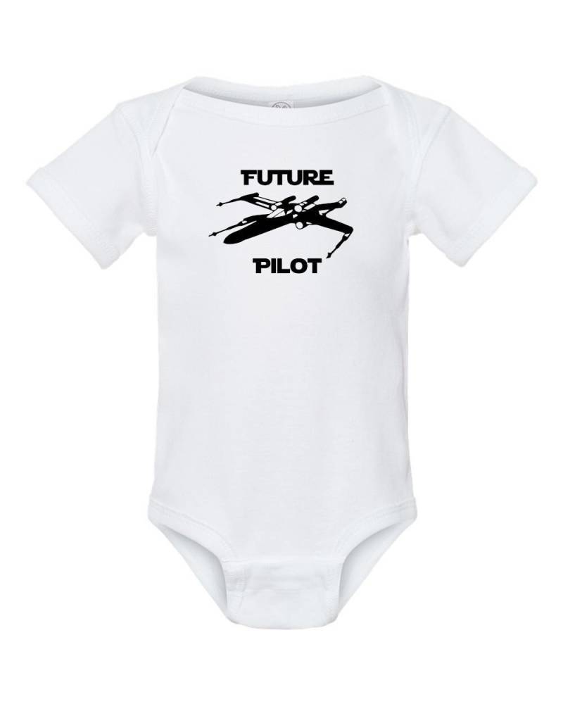 star Force Rebel X Wing Future Pilot Fun Baby Onesie & Weiß Bodysuit von MariKyrios