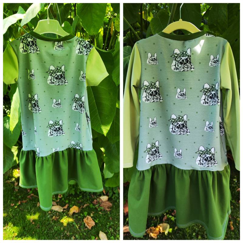 Kleid Im Rockabilly-stil, Grün, Baumwolljersey von MariMascheHandmade