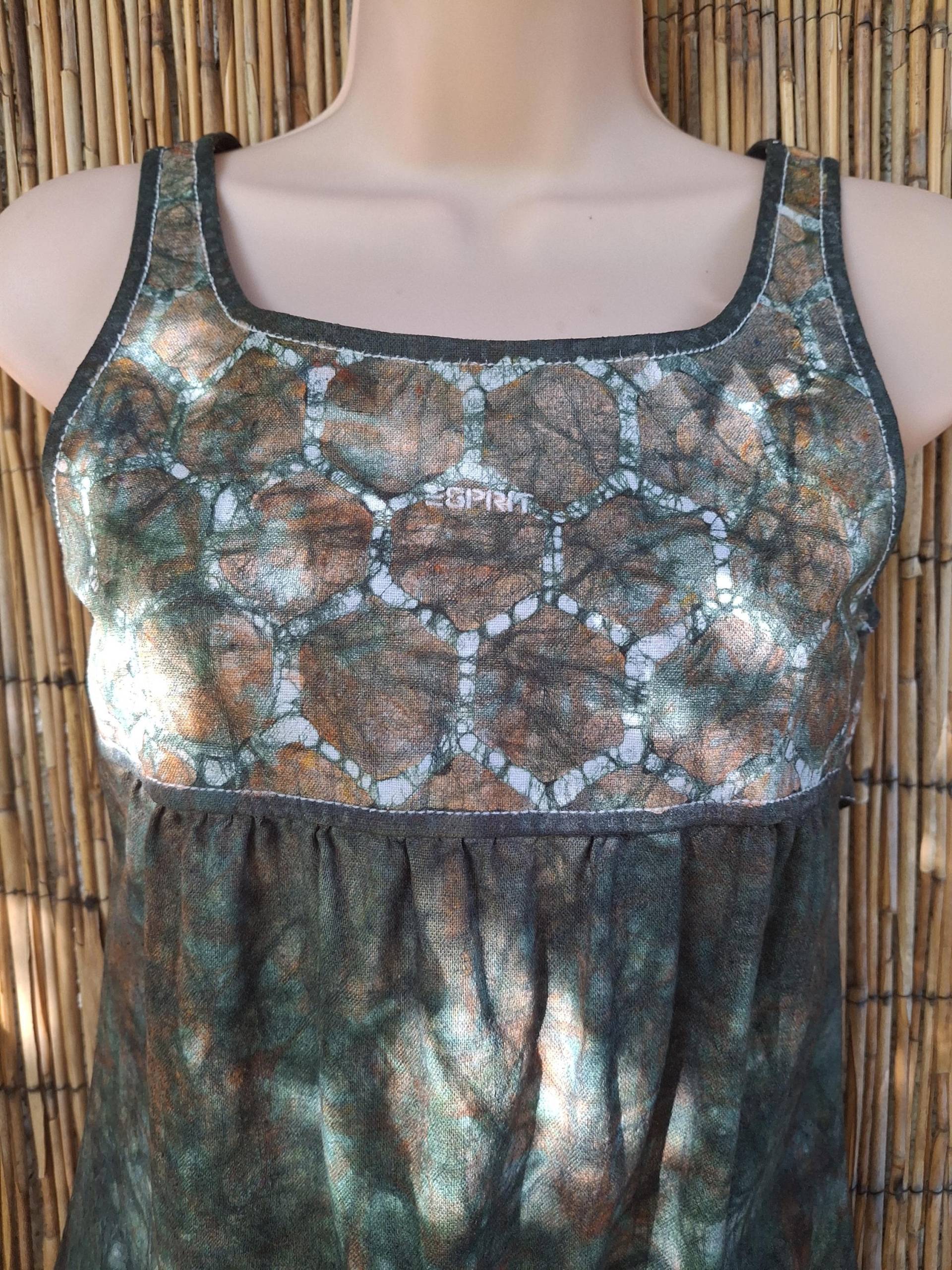 Batik Save The Bees Linendress Honeycomb von MariONEbatik