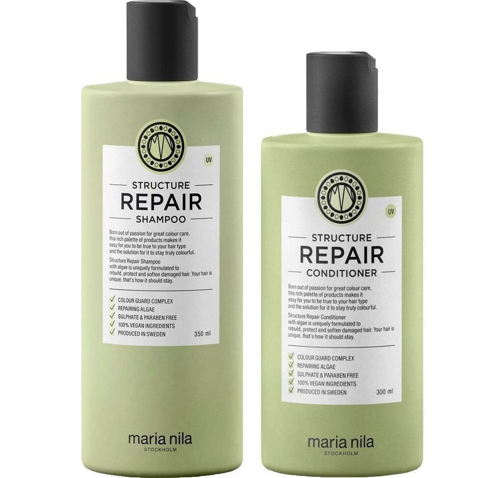 Maria Nila Haarpflege-Set Maria Nila Structure Repair Set - Shampoo 350 ml + Conditioner 300 ml von Maria Nila