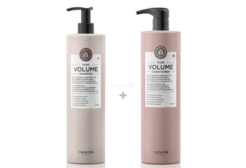Maria Nila Haarshampoo Maria Nila Pure Volume XXL Set - Shampoo 1000 ml + Conditioner 1000 m von Maria Nila