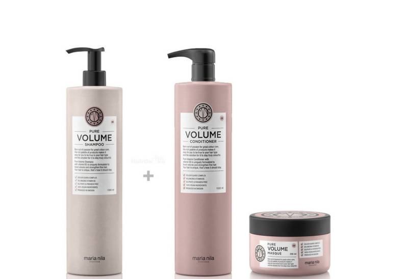 Maria Nila Haarshampoo Maria Nila Pure Volume XXL Set - Shampoo 1000 ml + Conditioner 1000 m von Maria Nila