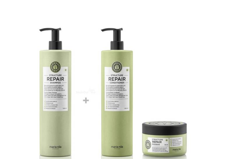 Maria Nila Haarshampoo Maria Nila Structure Repair XXL Set - Shampoo 1000 ml + Conditoner 10 von Maria Nila