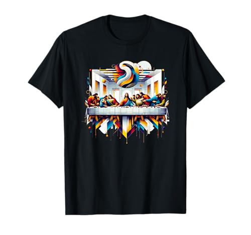 Jesus Letztes Abendmahl Moderne Frauen Männer Christen T-Shirt Jesus Letztes Abendmahl Moderne Frauen Männer Christen T-Shirt von Maria's Motivational Tees