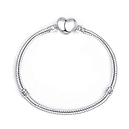 Armband New 2024 MariaFonte Love Clip Herz Weich Herz Damen Original Simil Schlangenanhänger Anhänger Basis Mädchen Armbänder Angebot Kette Silber Haken Verschluss Box Rosa Sterling-Silber von MariaFonte