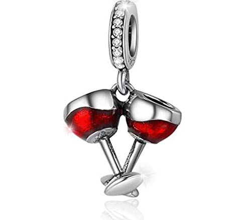 MariaFonte Charm Anhänger Neu 2025 Gläser Becher Geburstag Jubiläum Original Angebot Perlen Armband Silber 925 Günstig Herz Mama Familie Frau Kompatibel Glücksbringer Weihnachten Mädel Hochzeitstag von MariaFonte