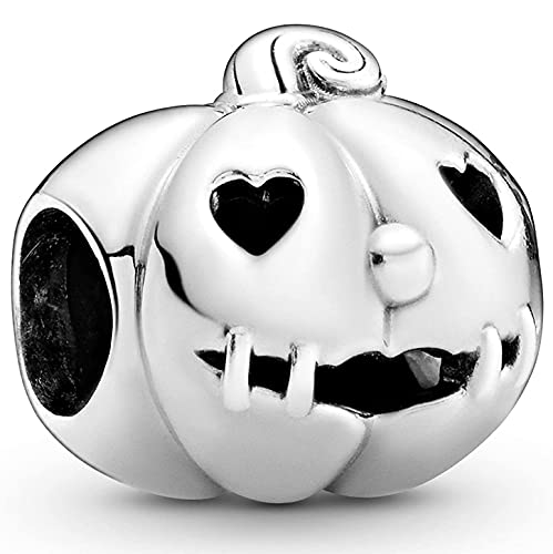 MariaFonte Charm Anhänger Neu 2025 Kompatibel Alle Marken Armbänder Halsketten Halloween Kürbis Original Angebot Silber 925 Geburtstag Jubilaum Mama Kompatibel Glücksbringer Herz Familie Weihnachten von MariaFonte
