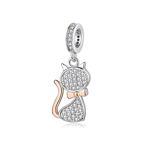 MariaFonte Charm Anhänger Neu 2025 Zirkone Katze Geburstag Jubiläum Original Angebot Perlen Armband Silber 925 Günstig Herz Mama Familie Frau Kompatibel Glücksbringer Weihnachten Mädel Hochzeitstag von MariaFonte