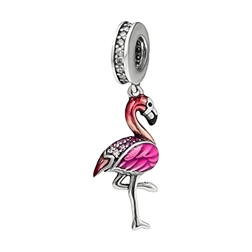 MariaFonte Charm Neu 2025 Kompatibel Alle Marken Rosa Flamingo Reise Geburtstag Jahrestag Anhänger Originalangebote Silber Mom Bead Glücksherz Weihnachten von MariaFonte
