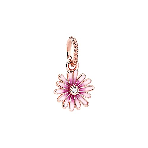 Charm Anhänger Neu 2024 MariaFonte Kompatibel Alle Marken Armbänder Halsketten Rosa Gänseblümchen Original Angebot Silber 925 Geburtstag Jubilaum Mama Kompatibel Glücksbringer Herz Familie Weihnachten von MariaFonte