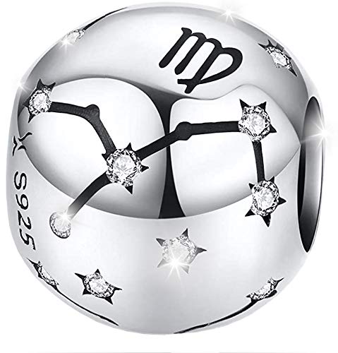 MariaFonte Charm Anhänger Neu 2024 Sternzeichen Original Angebot Perlen Armband Silber 925 Günstig Mama Kompatibel Glücksbringer Herz Familie Frau Weihnachten Mädel Geburtstag Hochzeitstag Jubiläum von MariaFonte