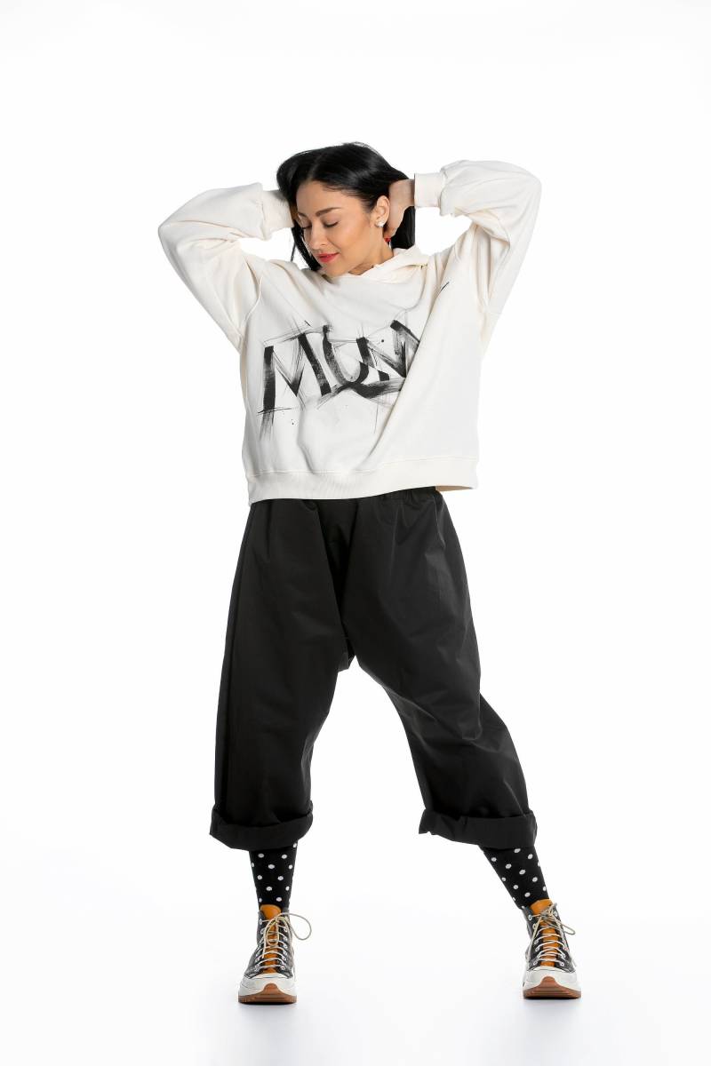 Loose Fit Hoodie in Weiß Mit Mariaqueenmaria Logo, Kapuzenpullover, Lounge Frauen Kleidung, Activewear Swetshirt, Weißer von MariaQueenMaria