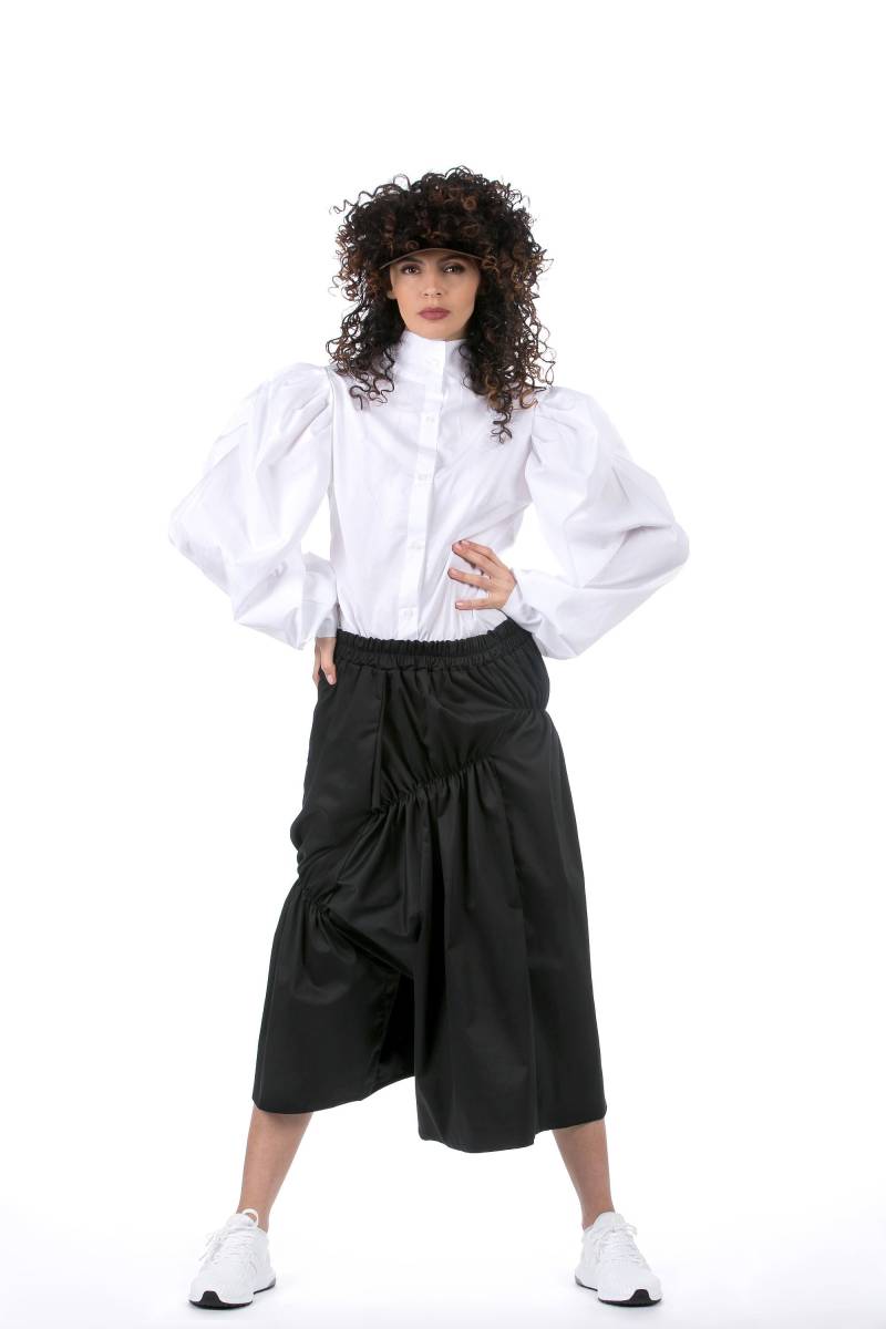 Puffärmelhemd, Weißes Hemd, Renaissancehemd, Avantgarde-Kleidung, Extravagantes Formelle Bluse, Hoher Kragen, Bürohemd von MariaQueenMaria