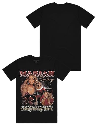Mariah Carey Offizielles Christmas Time Tour Merch 90er Jahre Collage T-Shirt, Schwarz, XXL von Mariah Carey
