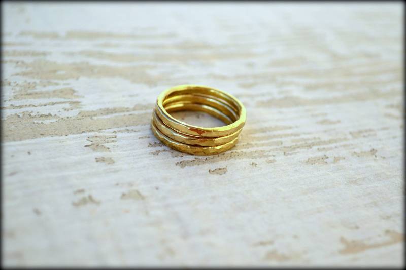 Gehämmerter Messingring 2 Mm Strukturband von MarianaHandmade