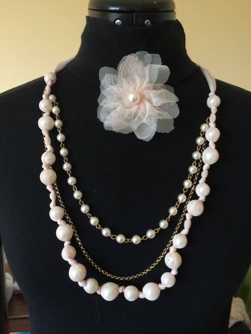 Handgemachte Halskette Weiß Perlen Besondere Anlässe Perle von MarianaPandi