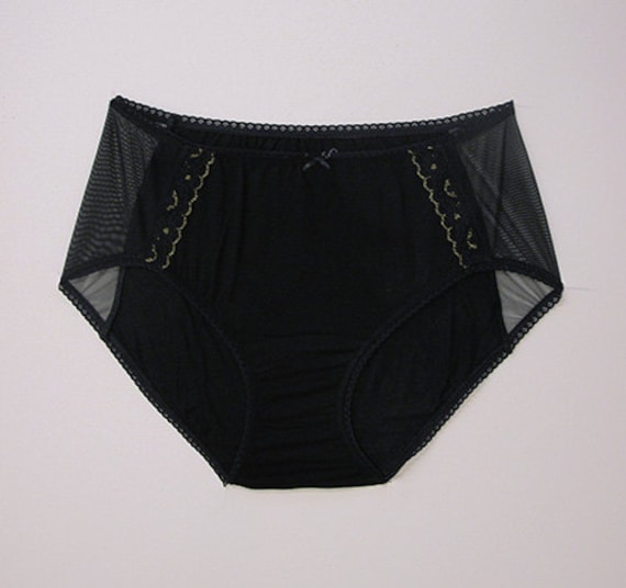 Schwarze Baumwolle Höschen Mit Schwarzer Und Gold Spitze - Normale Taille Schwarze Baumwolle Höschen Mit Schwarzer Und Gold Spitze - Normale Taille von MariannaGiordana