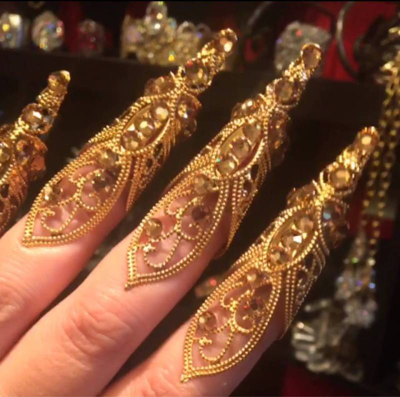 Blattgold Zapfen Ringe Set Von 5 von MariannaHarutunian