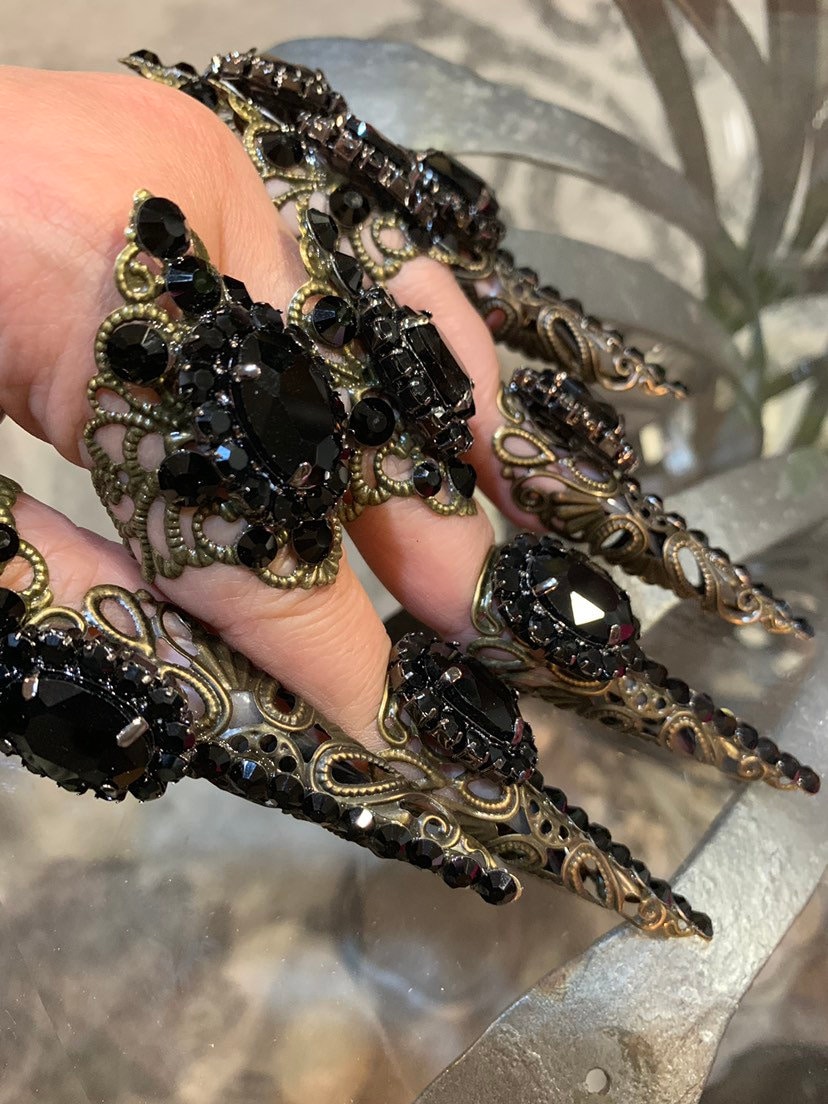 Jet Bronze Ring Set | 10 Stück von MariannaHarutunian