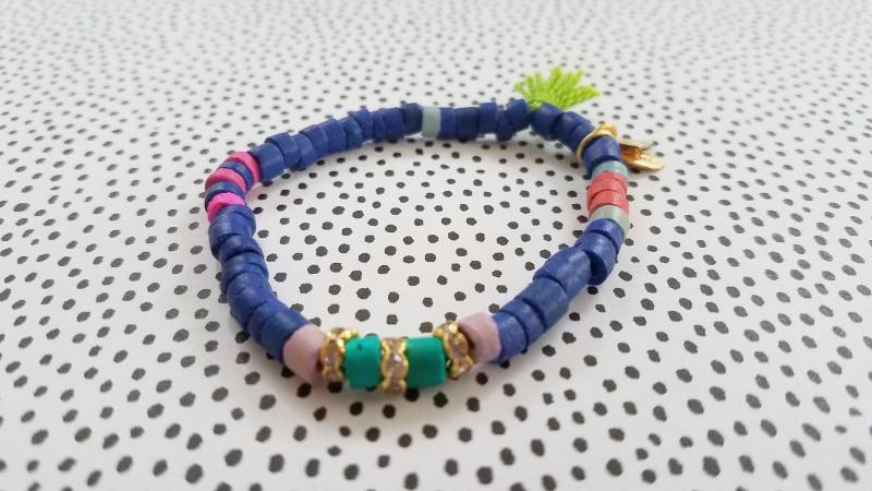 Marianna Mae Classic Bright Stretch Coco Armband Mit Quaste Und Strass Rondellen - Royal Blue Marianna Mae Classic Bright Stretch Coco Armband Mit Quaste Und Strass Rondellen - Royal Blue von MariannaMaeDesign