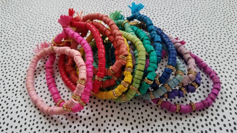 Marianna Mae Solids- Stretch Coco Armband Mit Quaste Und Strass Rondellen - Einzelarmband Marianna Mae Solids- Stretch Coco Armband Mit Quaste Und Strass Rondellen - Einzelarmband von MariannaMaeDesign