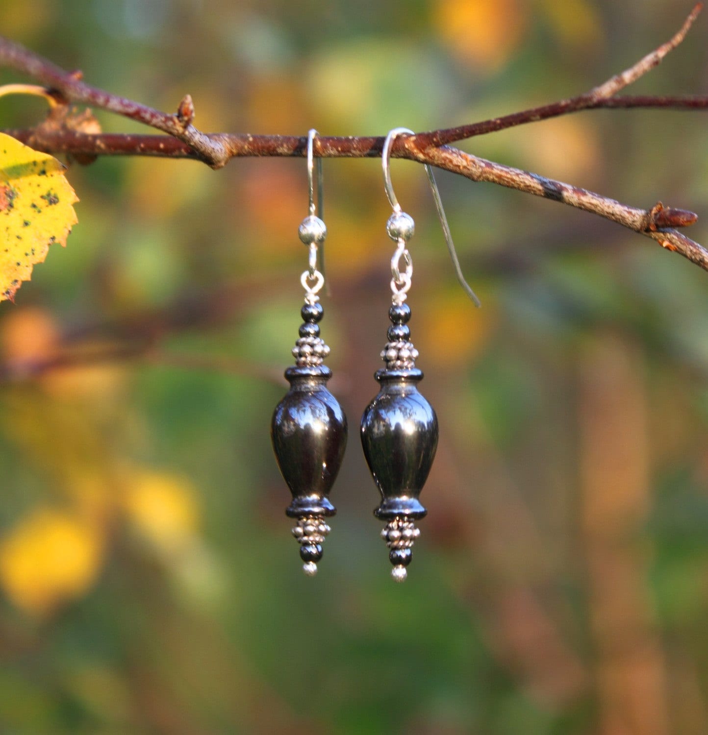 Hämatit Und Sterling Silber Ohrringe, Schmuck, Schwarze Halbedelstein Hämatit Und Sterling Silber Ohrringe, Schmuck, Schwarze Halbedelstein von MarianneDegener