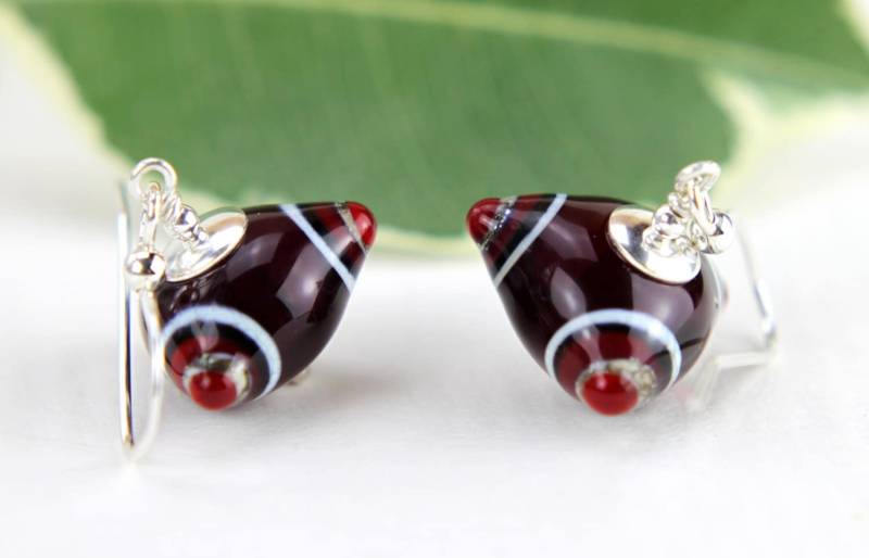 Rubinrote Lampwork Glas Ohrringe Sterling Silber Schmuck Rubinrote Lampwork Glas Ohrringe Sterling Silber Schmuck von MarianneDegener