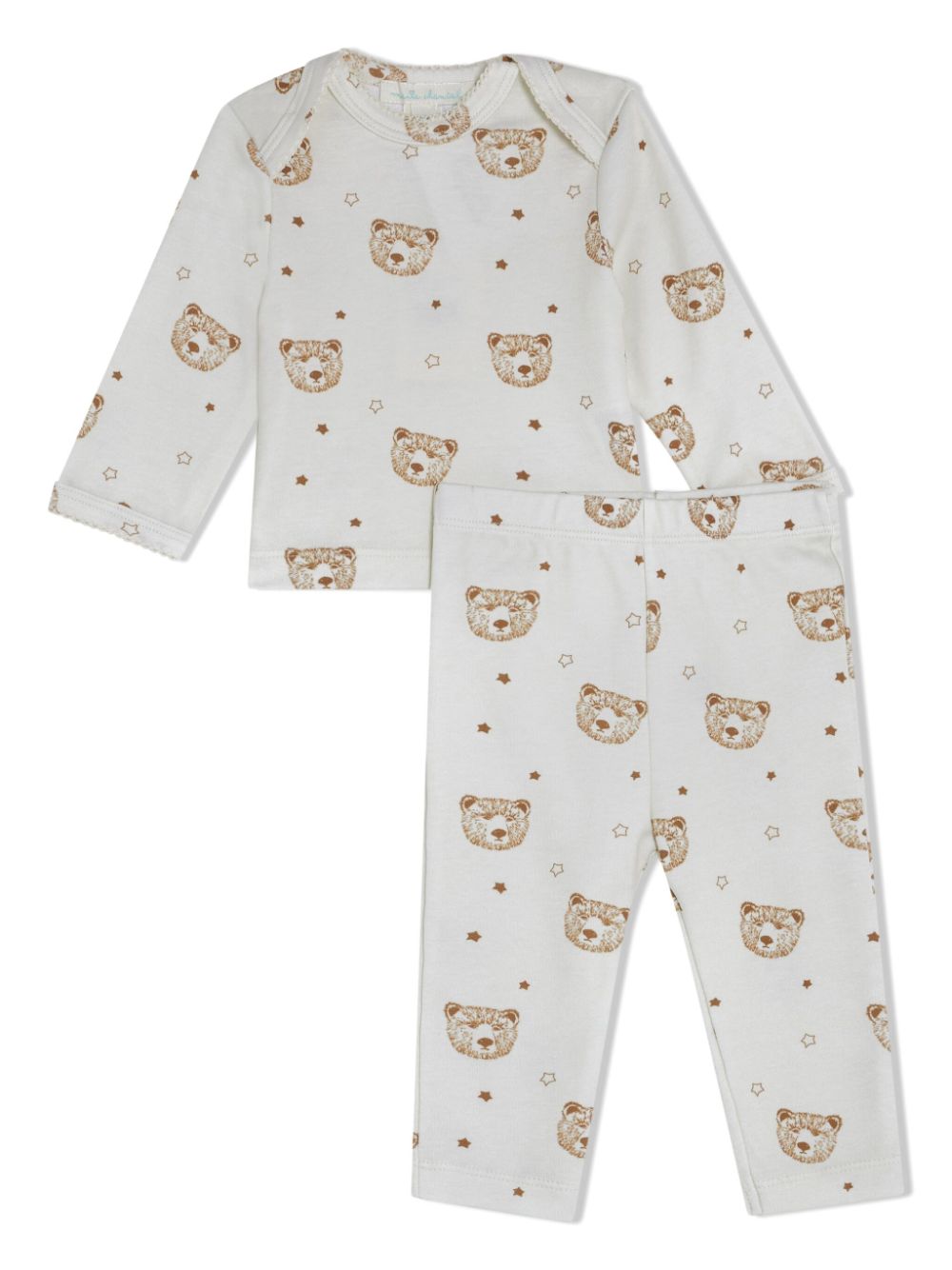 Marie-Chantal Pyjama-Set aus Bio-Baumwolle mit Bären-Print - Nude von Marie-Chantal