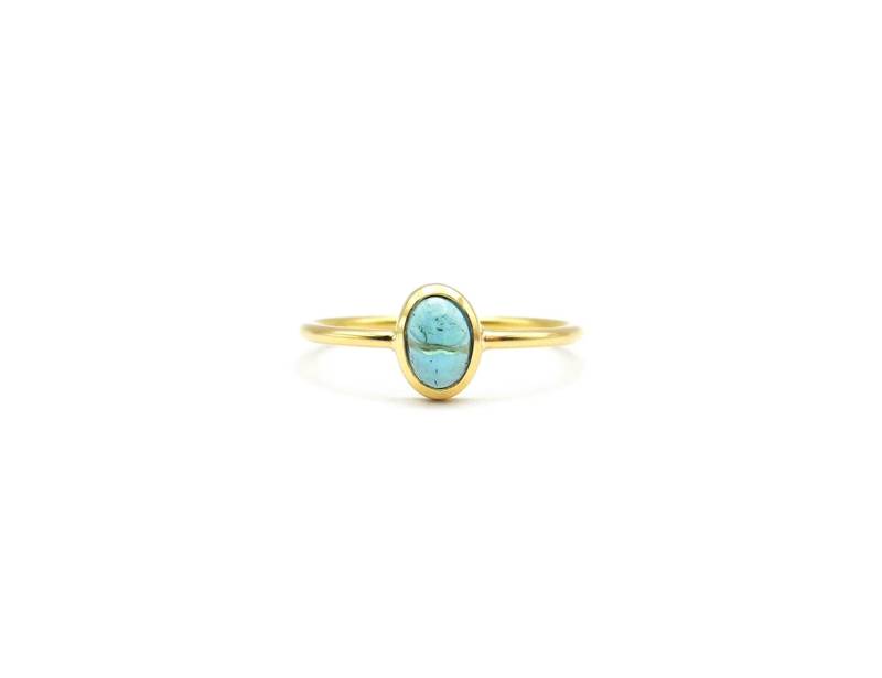 Turmalingoldring, 750-Goldring Mit Blauem Turmalin, Ringgröße 51 Turmalingoldring, 750-Goldring Mit Blauem Turmalin, Ringgröße 51 von MarieCharlottePiel