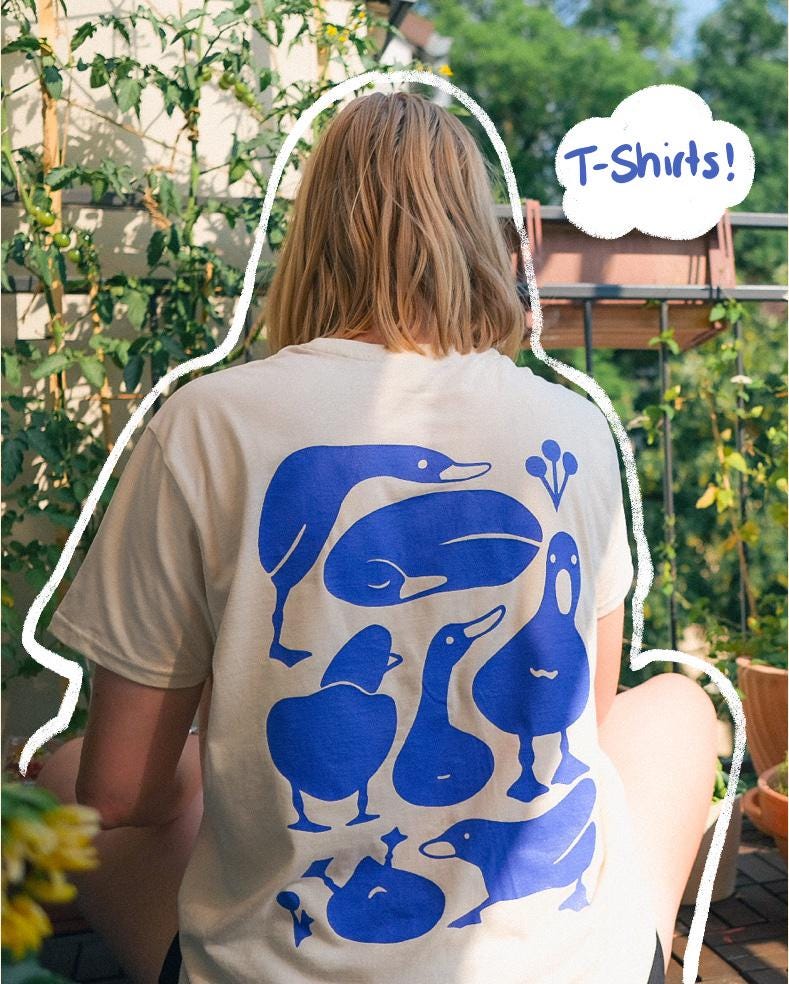Enten T-Shirt Siebdruck Enten T-Shirt Siebdruck von MarieInFarbe