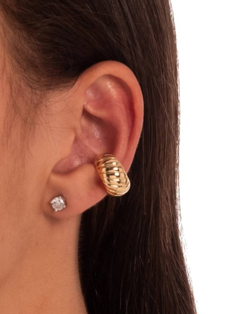 18K Vergoldete Swirl Ohrmanschette, Kein Piercing Knorpelohrring, Einzigartiges Schmuck Geschenk von MarieRoseBijoux