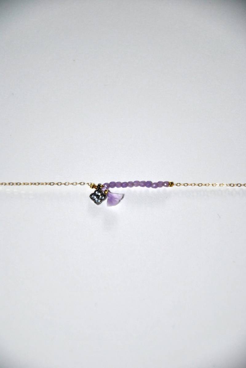 Armband Sehr Fein Vergoldet Und Mikro Lila Amethysten von MarieSubirana