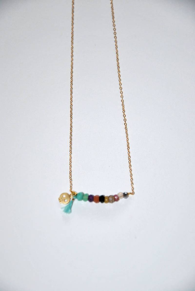 Feine Vergoldete Kette Mit Multi-steinen von MarieSubirana