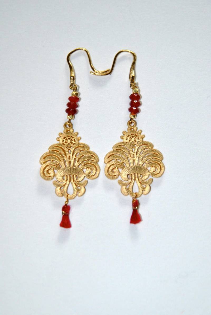 Rubin-Vergoldete Palm Ohrringe von MarieSubirana