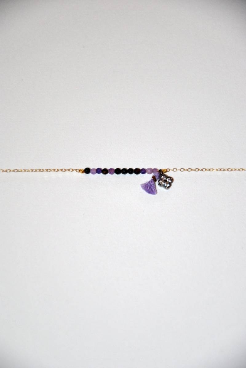 Sehr Feine Vintage Armband Vergoldet Mit Amethyst, Klee Und Zirkone von MarieSubirana