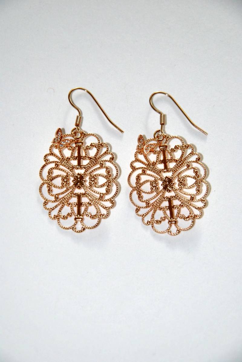 Vergoldete Ohrringe Palme Amethyst Tropfen von MarieSubirana