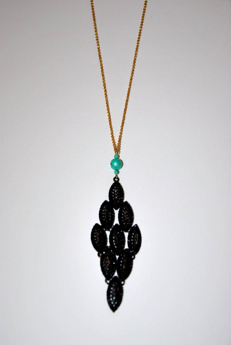 Vintage Kette Schwarz Strass von MarieSubirana