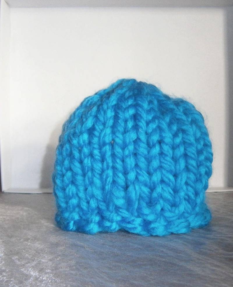 Babymütze Klobig Blau 3/ 6 Monate von Marieboutdefil