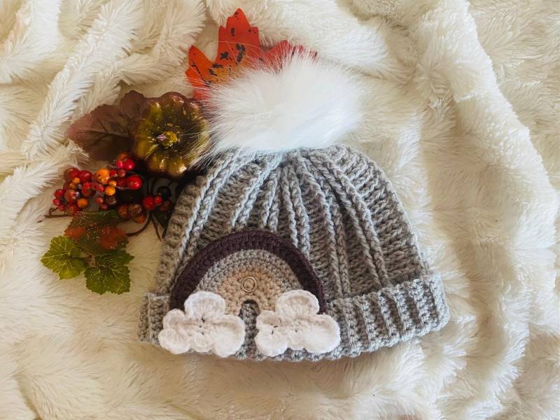 Handgehäkelte Mütze, Austauschbare Motive Und Bommel An Wollmütze Für Babys, Kleinkinder Kinder von MariechenBoutique