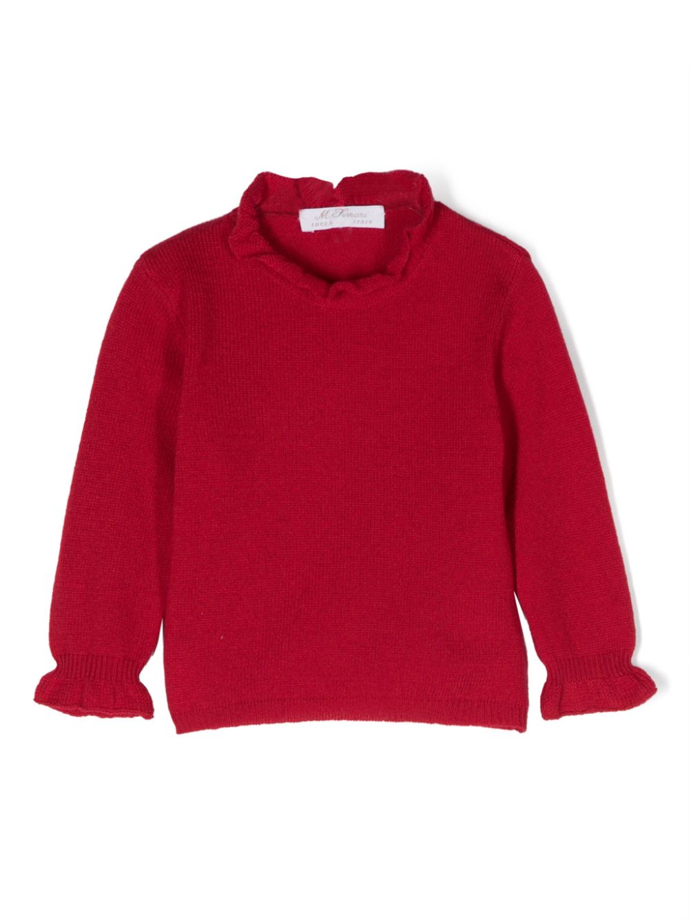 Mariella Ferrari Pullover mit Rüschenborten - Rot von Mariella Ferrari