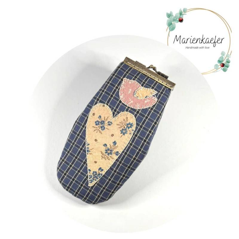 Eyeglass Case Handmade, Double Pockets Eyeglasses , Fabric Case, Retro 70S For Travel von Marienkaefer3