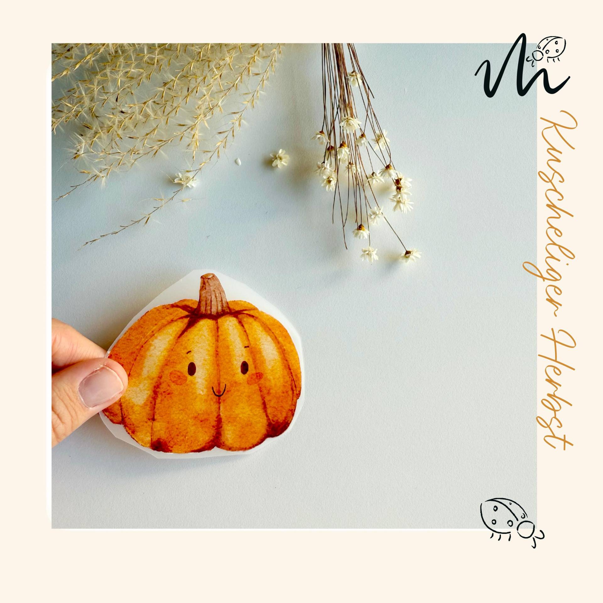 Bügelbild Kürbis Cozy Herbst Motiv Shirt Selbst Gestalten Halloween Kostüm Bild Zum Aufbügeln Bügelpatches von MariequitaShop