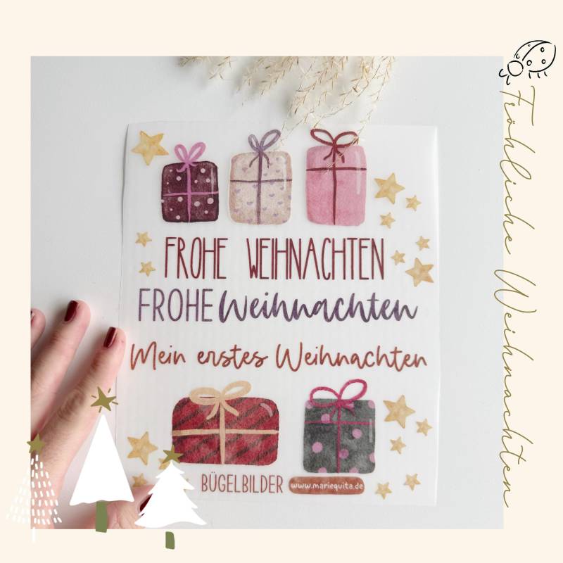 Bügelbilder Weihnachten Bügelpatches Für Adventskalender Set Patches Zum Aufbügeln Motive Geschenke, Sterne Und Mehr von MariequitaShop