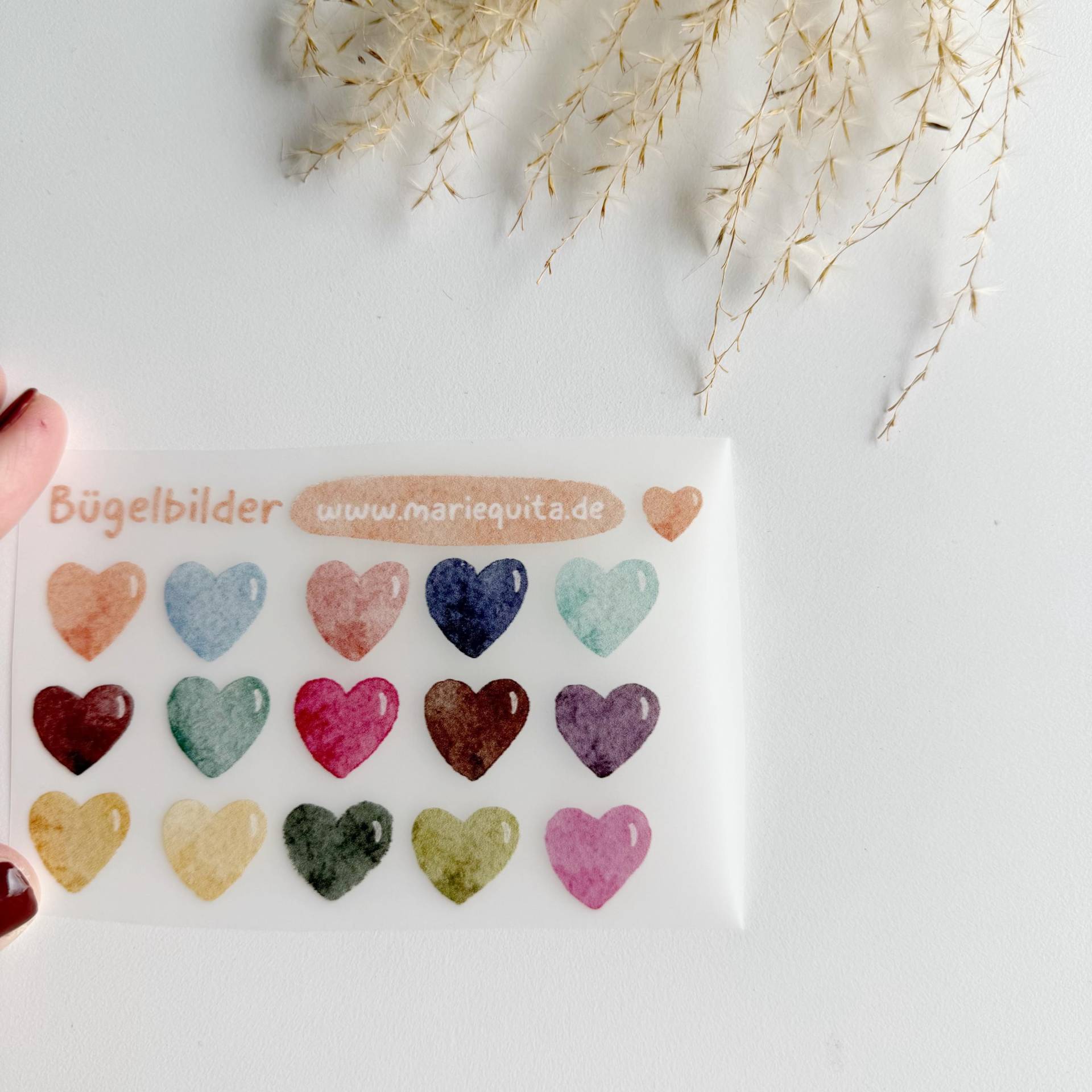 Herzen in Vielen Farben Zum Aufbügeln Bügelbilder Für Adventskalender Applikation Textilien Bügelpatch Iron Patch von MariequitaShop